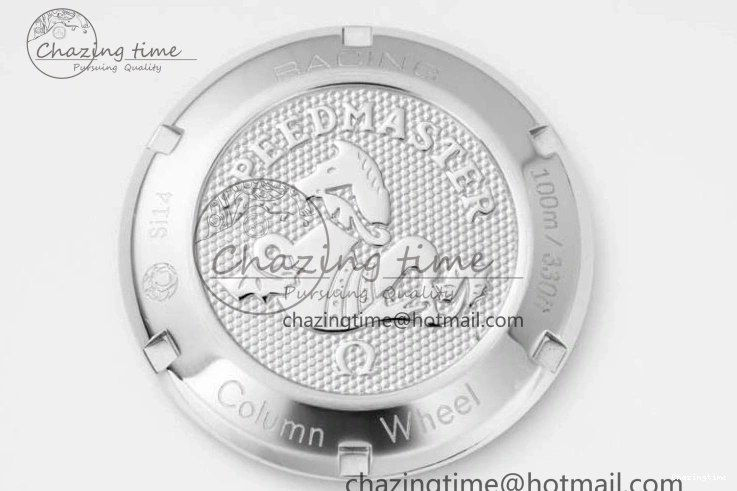 0706 TopPick Speedmaster Racing Master SS HKF Best Edition White Black Dial on Black Rubber Strap A 7813